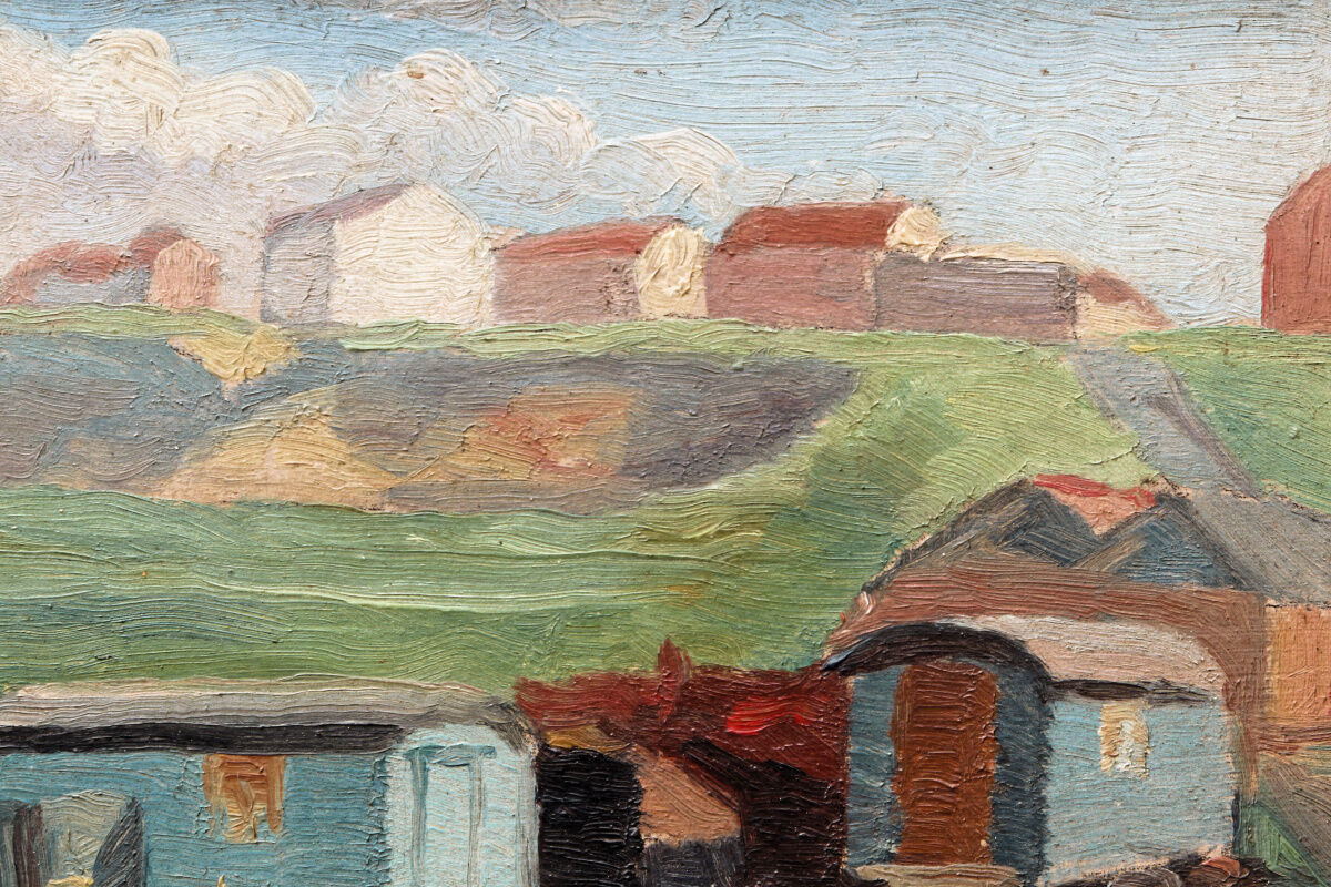 Oil on panel "The Caravans", 1945