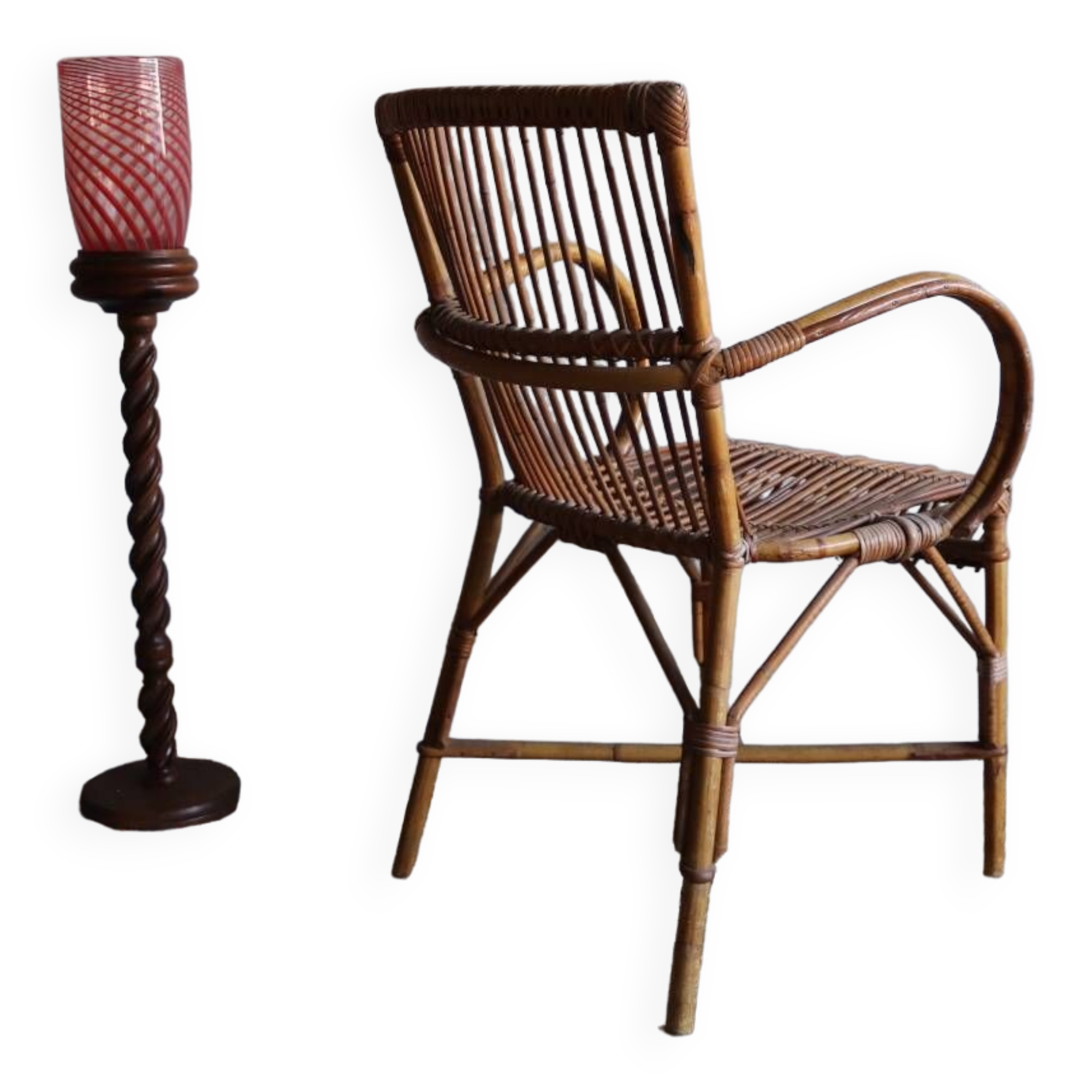 Vintage rattan armchair