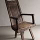 Antique primitive carved oak arm chair, Belgium