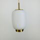 Scandinavian suspension Kina by Bent Karlby for Lyfa 1960 opaline brass