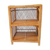 Rattan and bamboo shelf