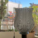 Table lamp with a white tulip lampshade and a gold base