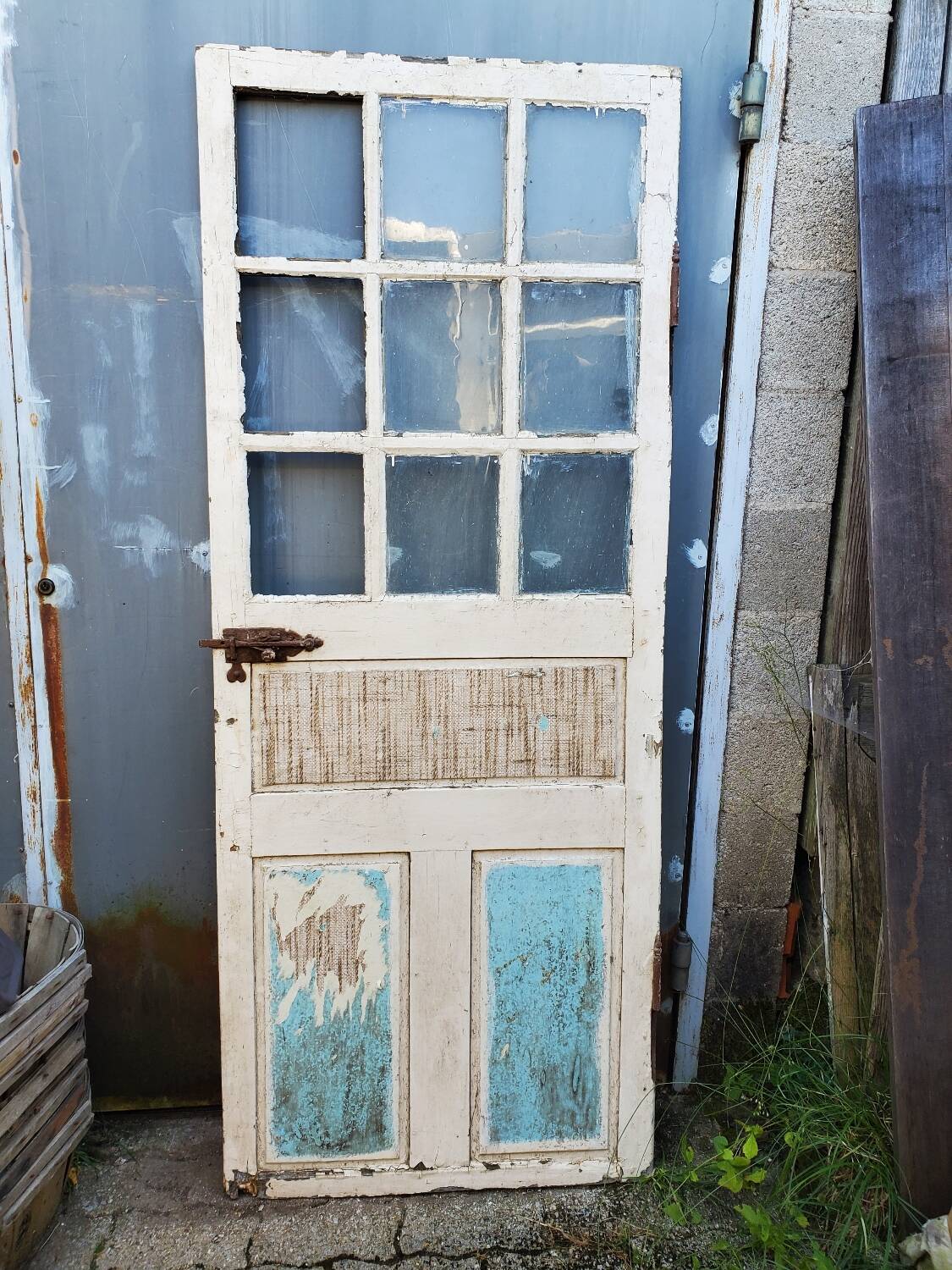 Antique glass interior door
