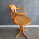 Fauteuil de bureau pivotant ancien en bois courbé