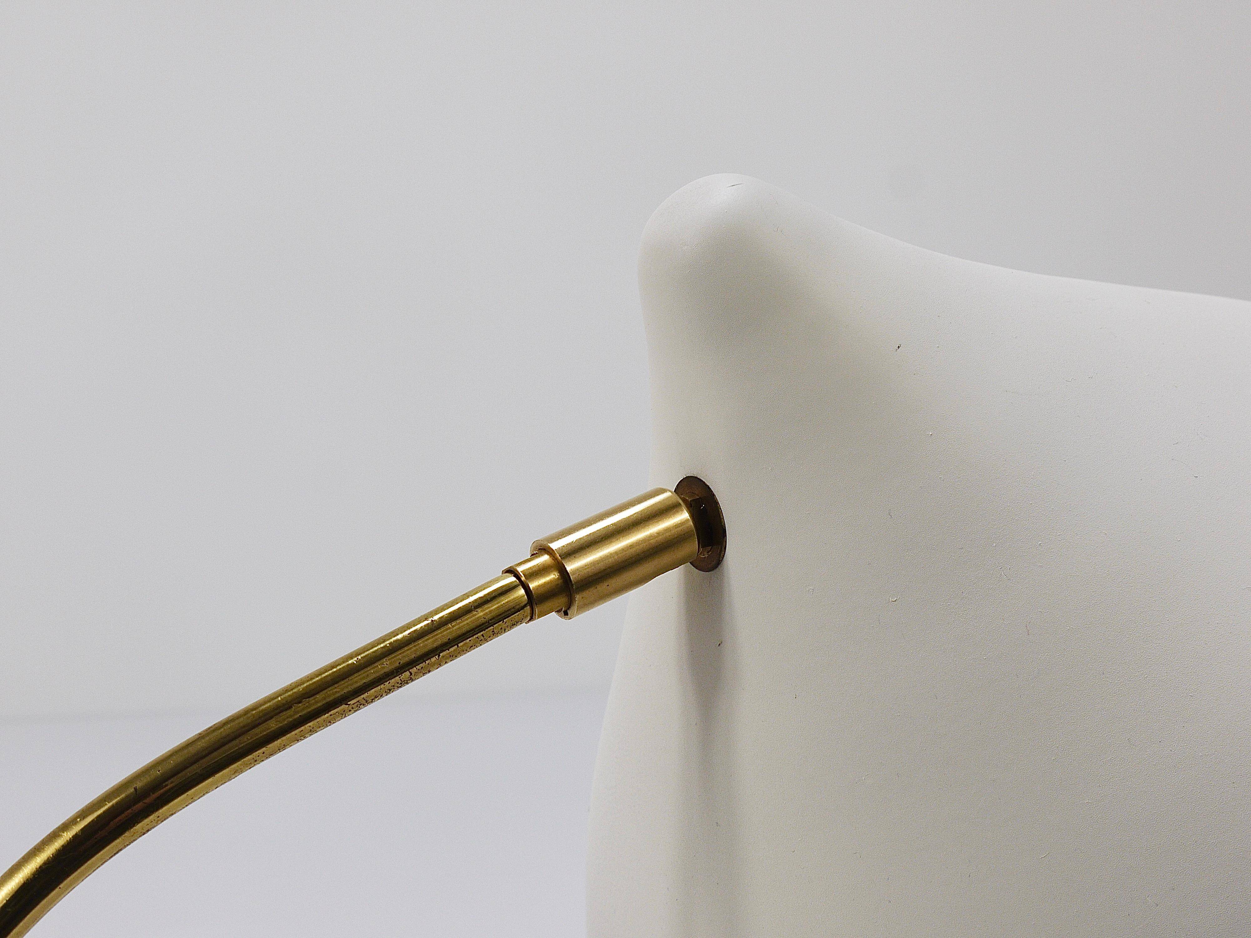 White brass desk or table lamp in the Louis Kalff style from the 1950s.