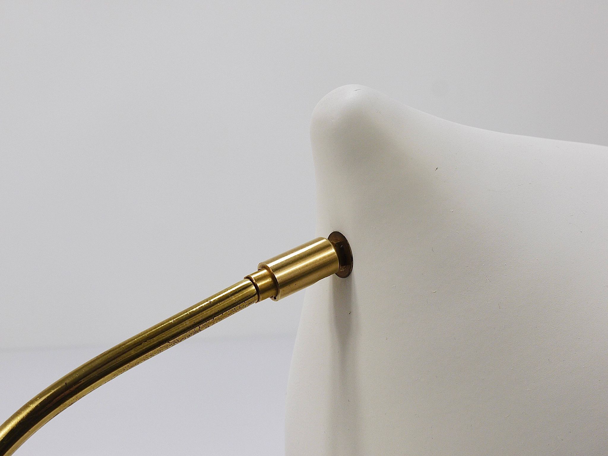 White brass desk or table lamp in the Louis Kalff style from the 1950s.
