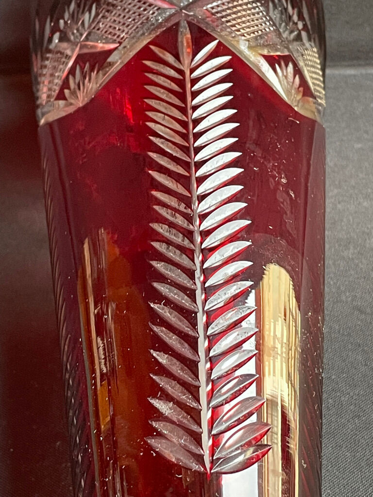 Baluster vase - cut blown crystal