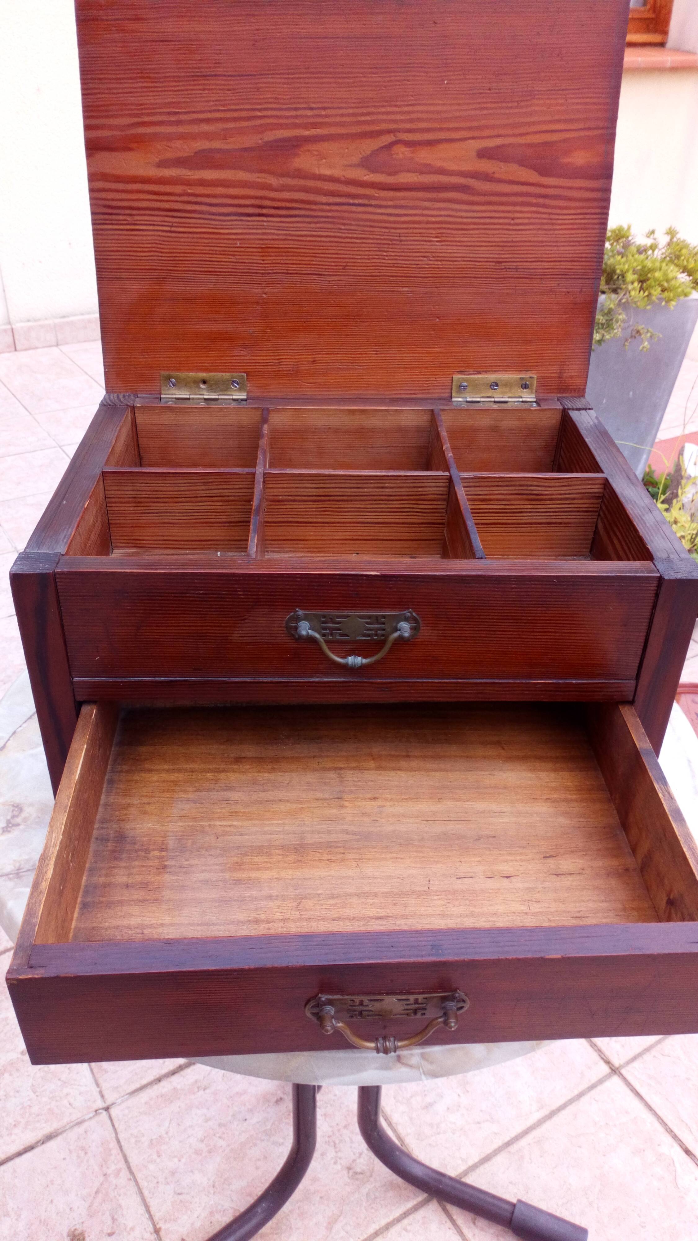 Small low cabinet for sewing from the 1930s.
