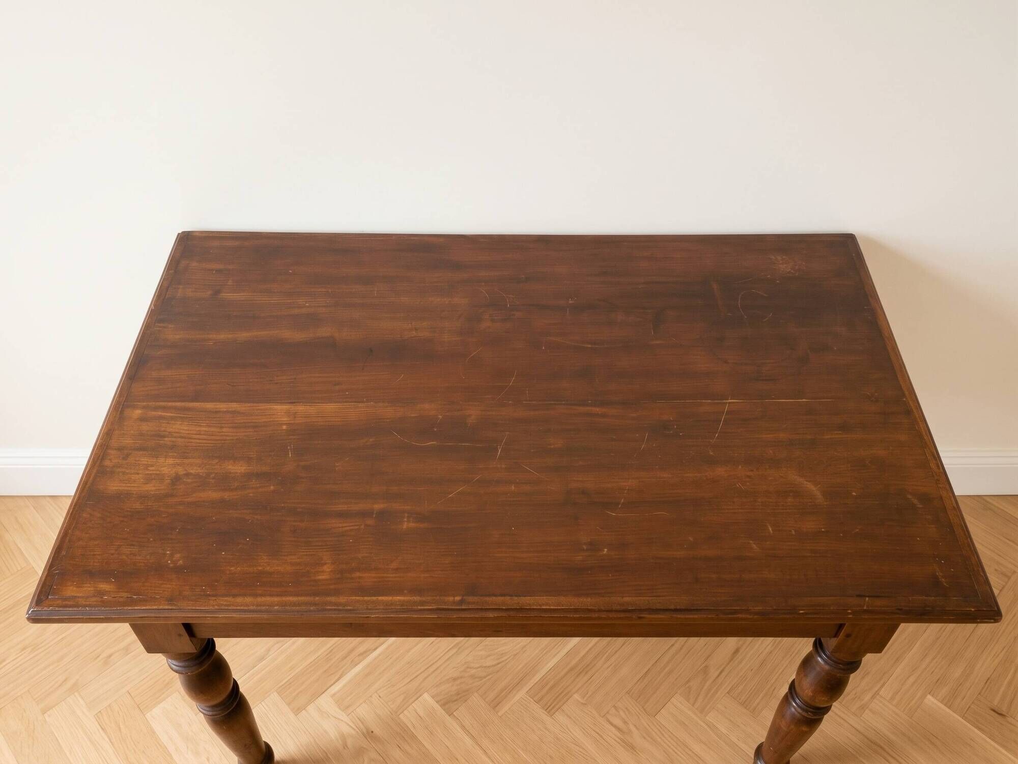 Antique wooden desk with two drawers