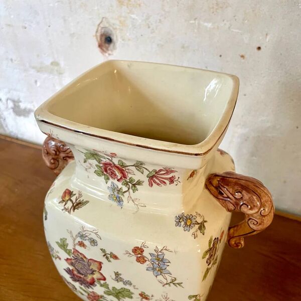 Grand vase terre de fer Longchamp XIXe