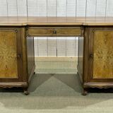 1950s English desk in walnut and oak