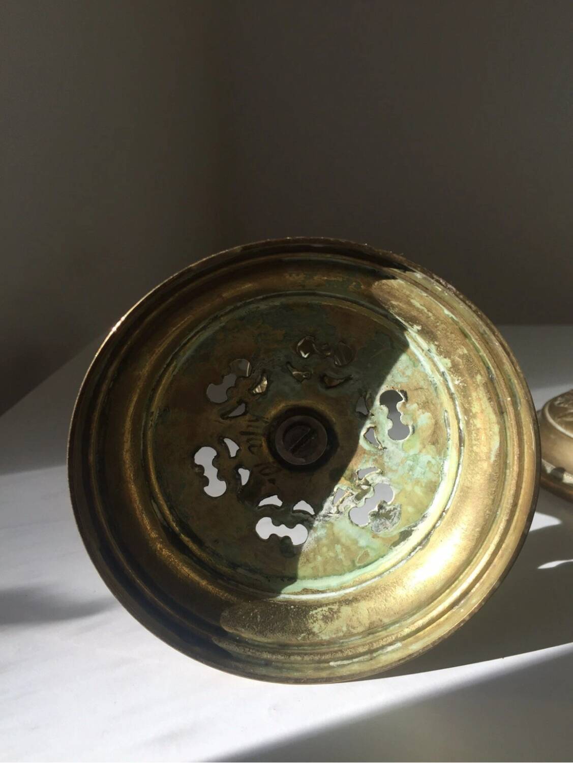 Pair of Vintage Brass Gold Metal Chandeliers