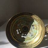 Pair of Vintage Brass Gold Metal Chandeliers