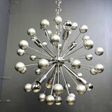 Vintage chrome sputnik chandelier, 1960s