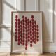 Large abstract painting 50x70 dark red signed eawy