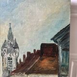 Oil painting on canvas church street 20th century