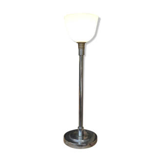 Lampe mazda metal chromé et verre 1970