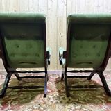 Pair of English Chesterfield armchairs