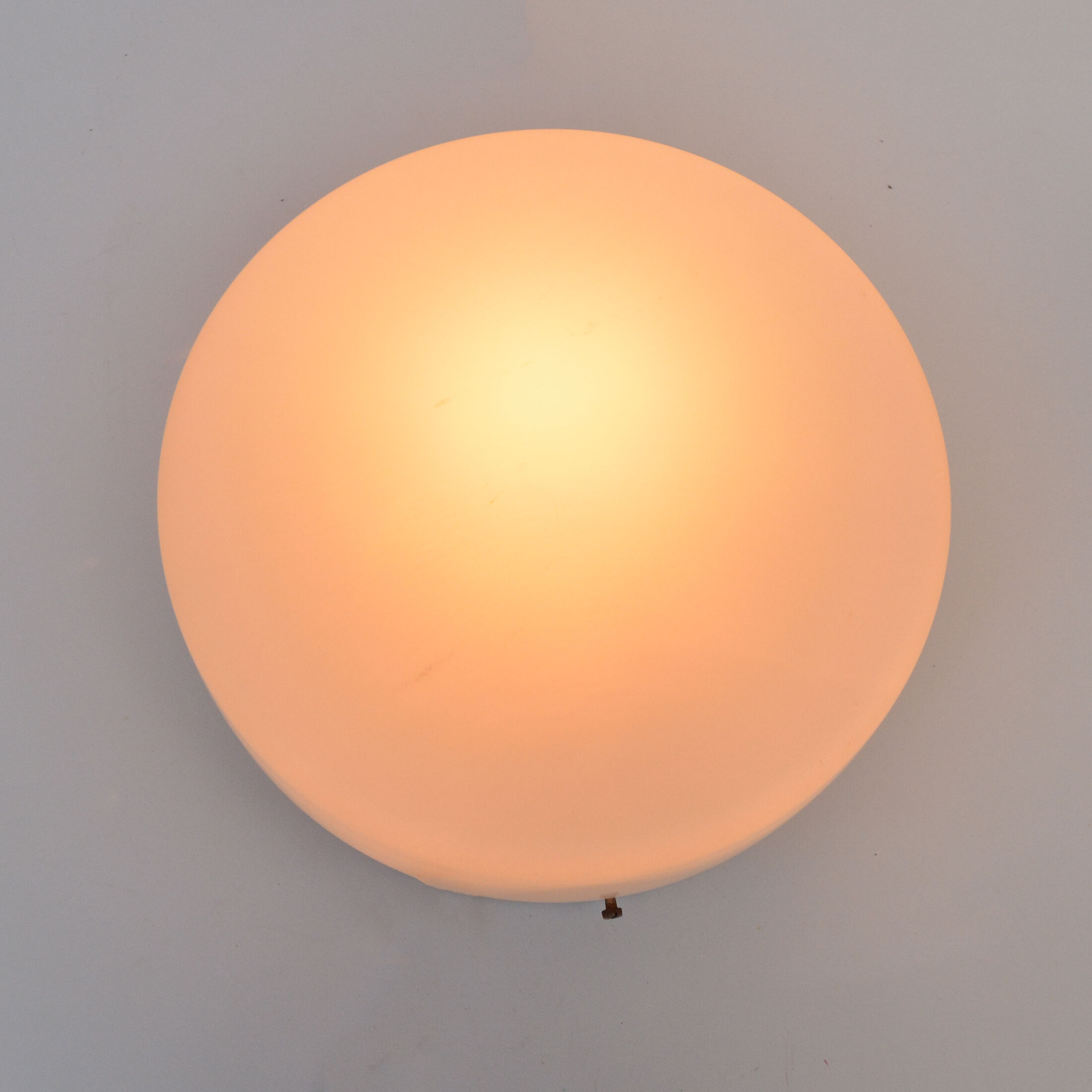 1970s Scandinavian modern White glass plafond, Hustadt Leuchten, Germany