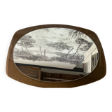 Vintage Luigi Fontana oval mirror smoked glass from the 70s