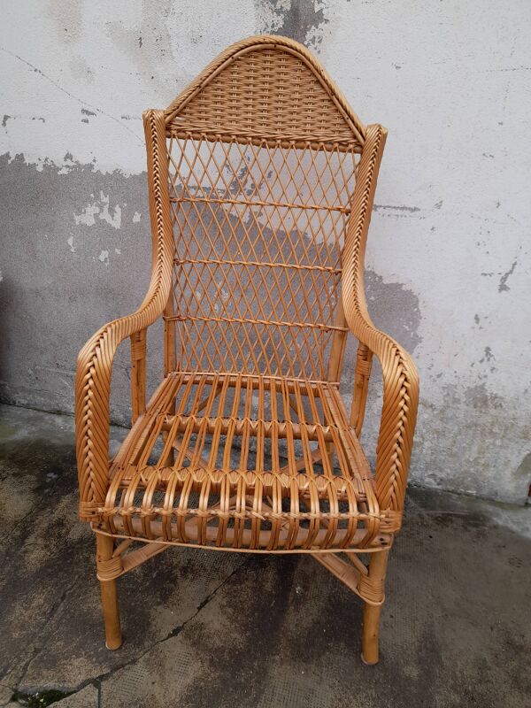 Fauteuil en rotin année 50