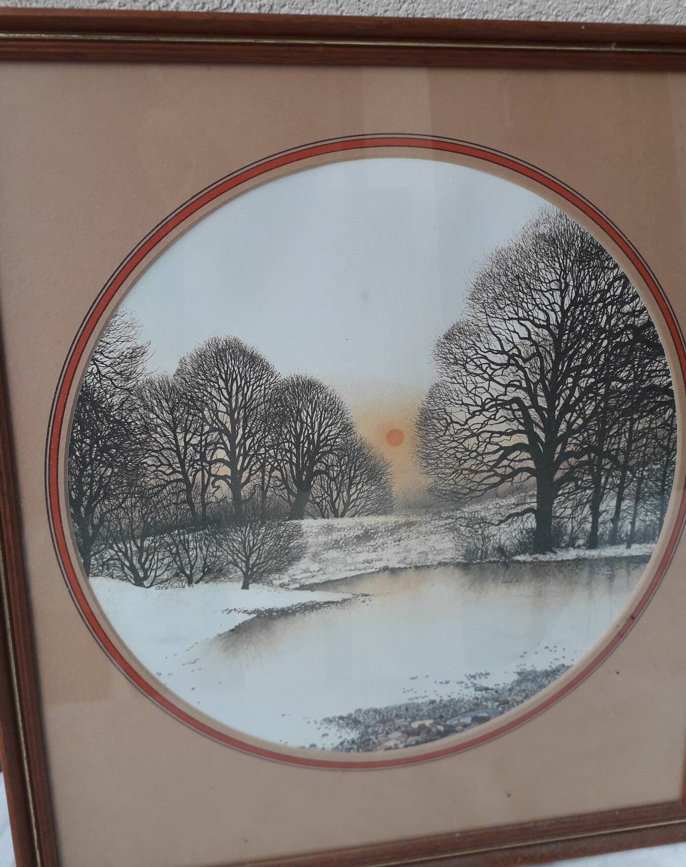 Winter landscape painting