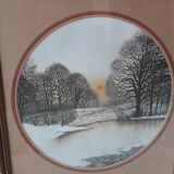 Winter landscape painting