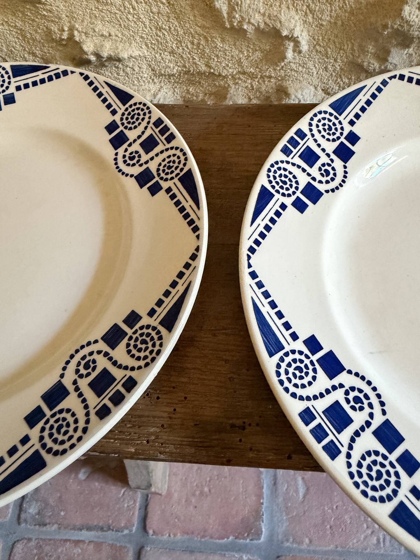 Assiettes plates Moulin Des Loups art déco
