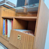 Vintage record player cabinet, designer hi-fi radio sideboard