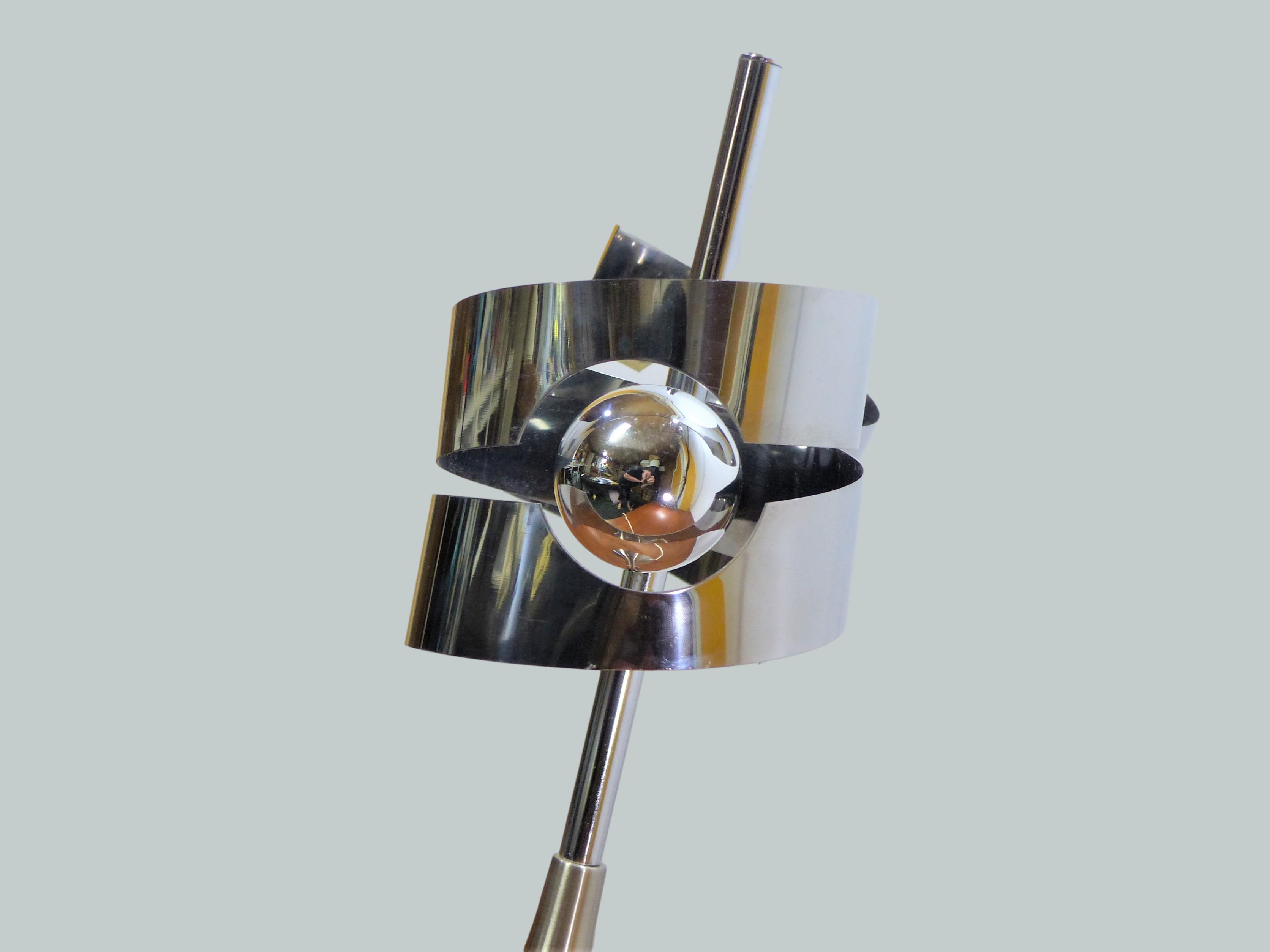 Lampe space age chromée