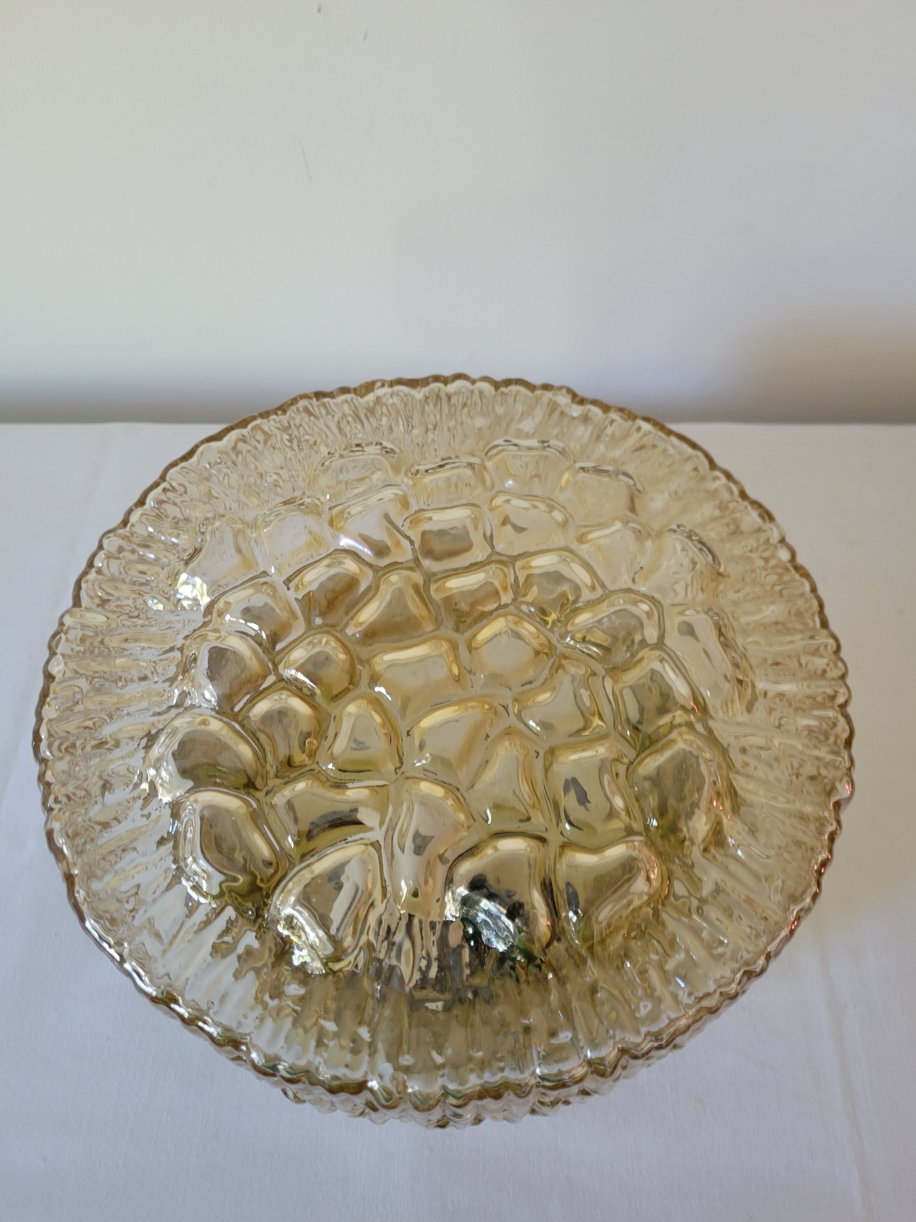 Amber molded glass ceiling lamp