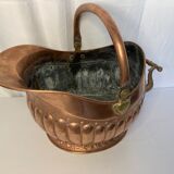 19th century copper and brass coal bucket