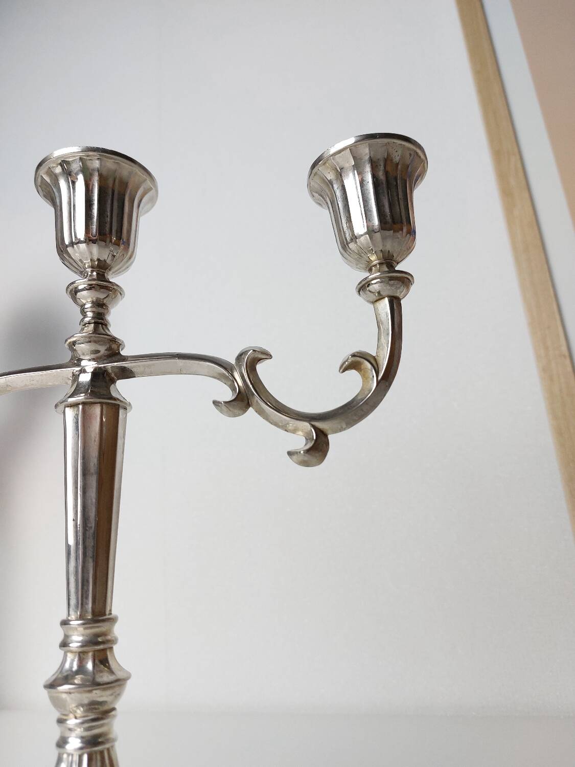 Vintage silver brass candle holder