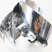 Suspension giant spiral-shaped chandelier in chrome 1970 vintage space age pop 70's seventies during light