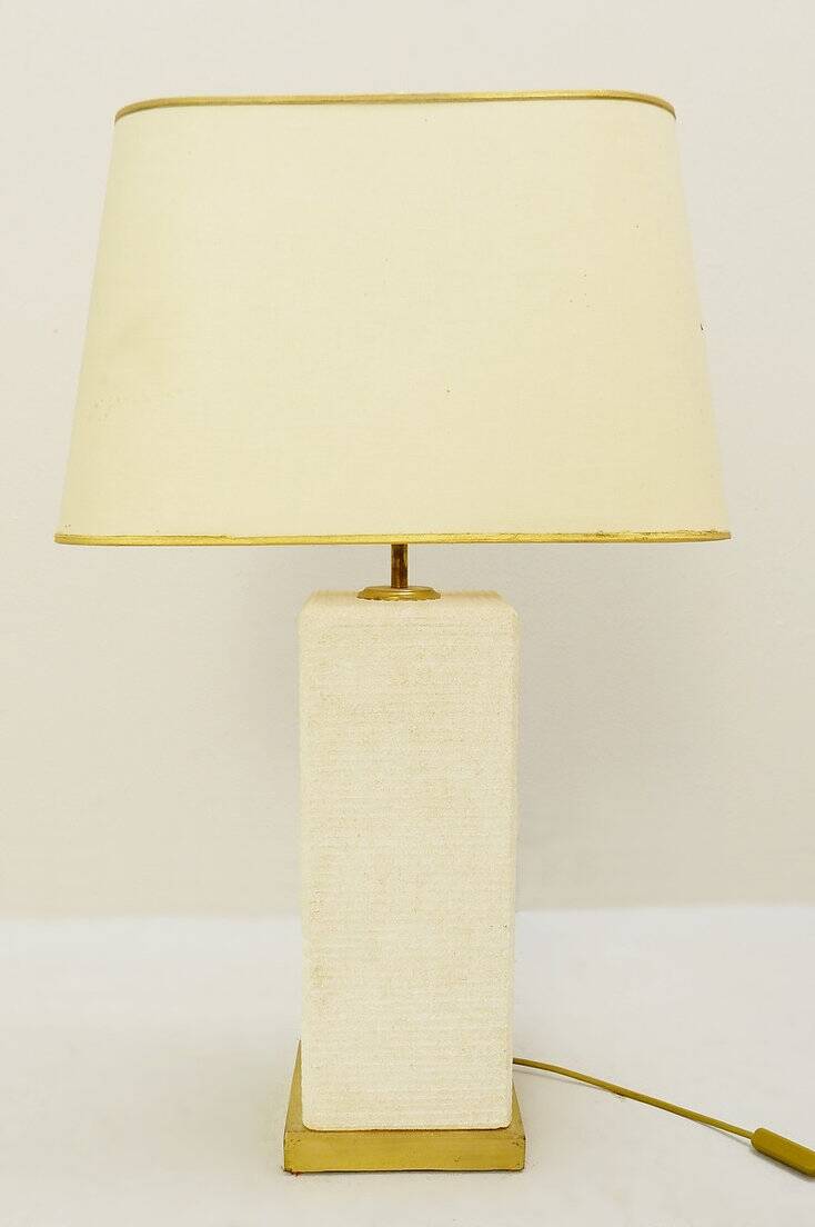Natural "pierre de france" table lamp - 1970s
