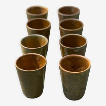 8 glasses / cups in Digoin stoneware