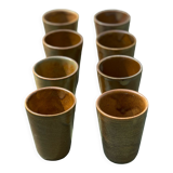 8 verres gobelets en grès Digoin