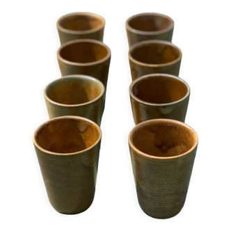 8 glasses / cups in Digoin stoneware