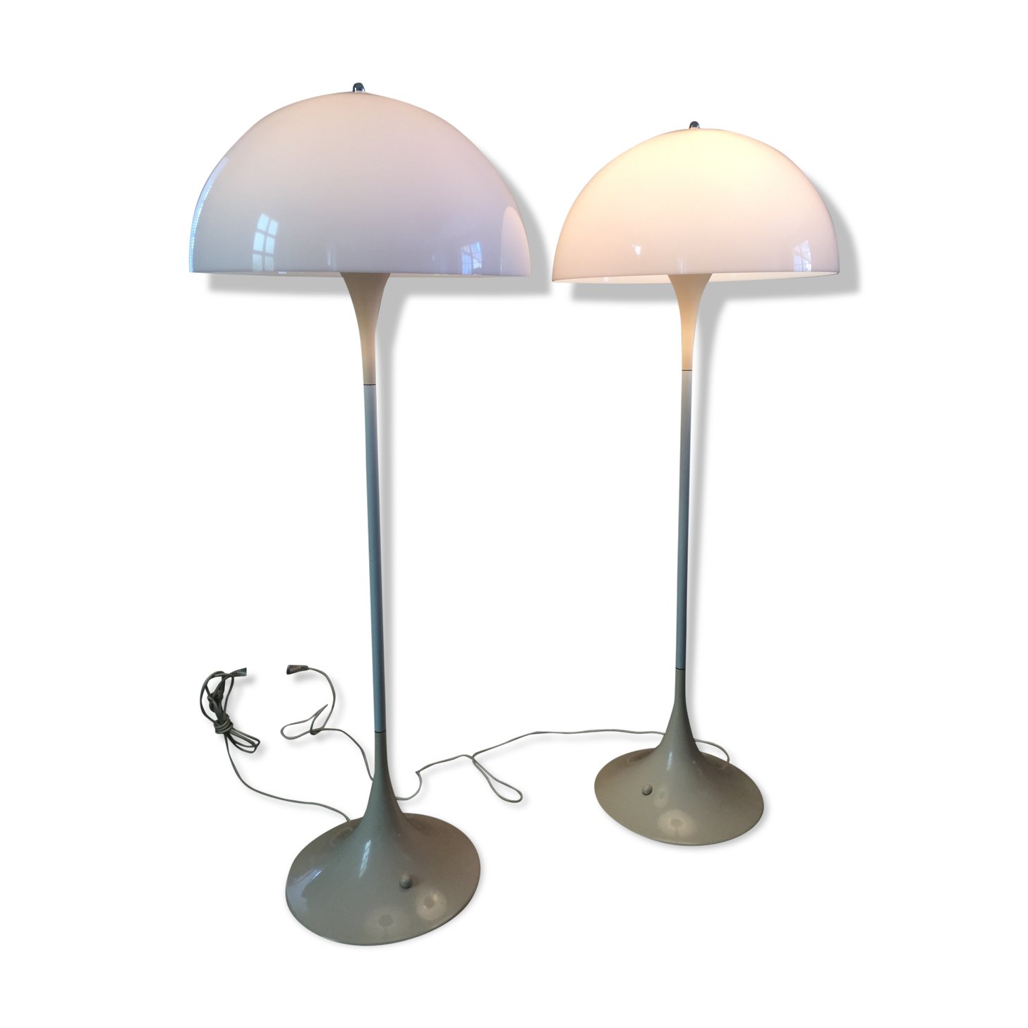 Pair of "Panthella" floor lamps by Verner Panton