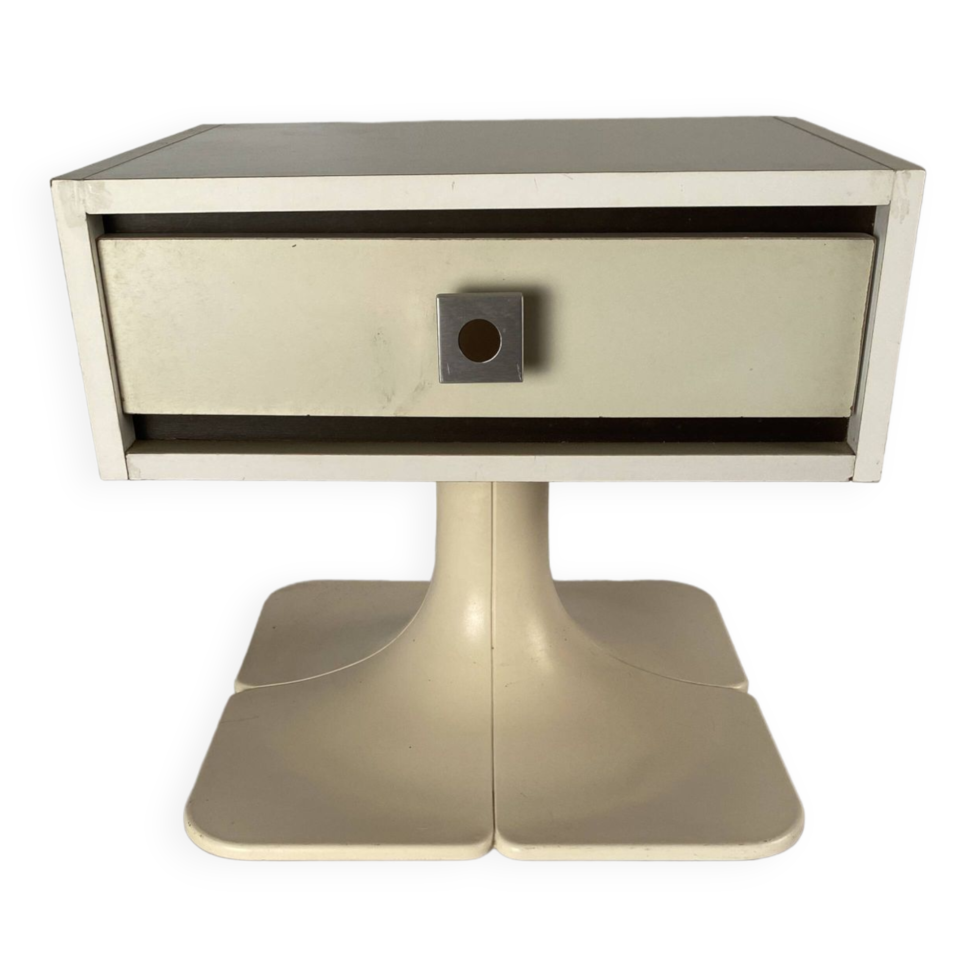 Pair of bedside tables, vintage tulip feet