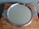 Plateau miroir rond argenté art déco