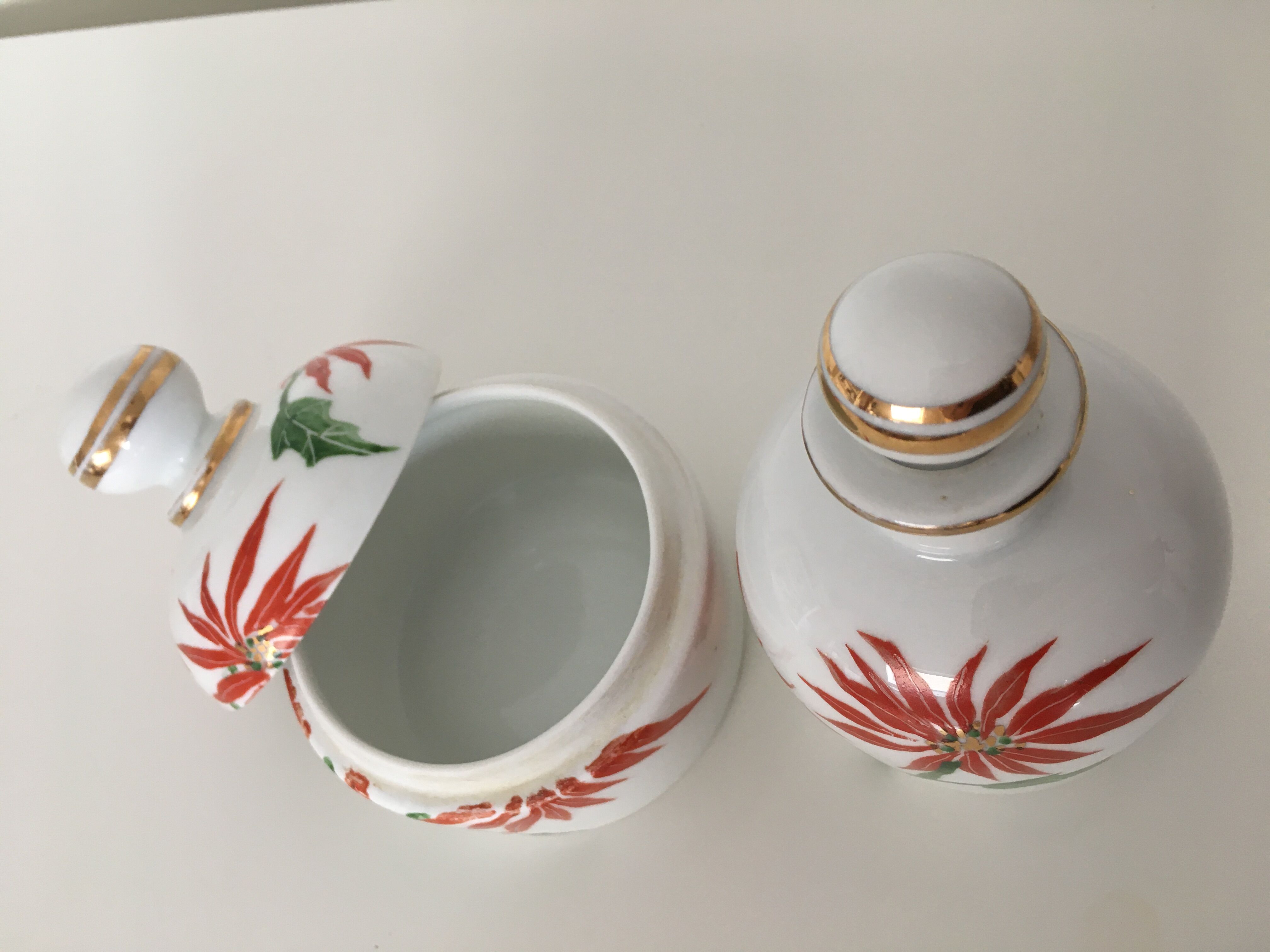 Y. Ginther porcelain jar and toilet jar