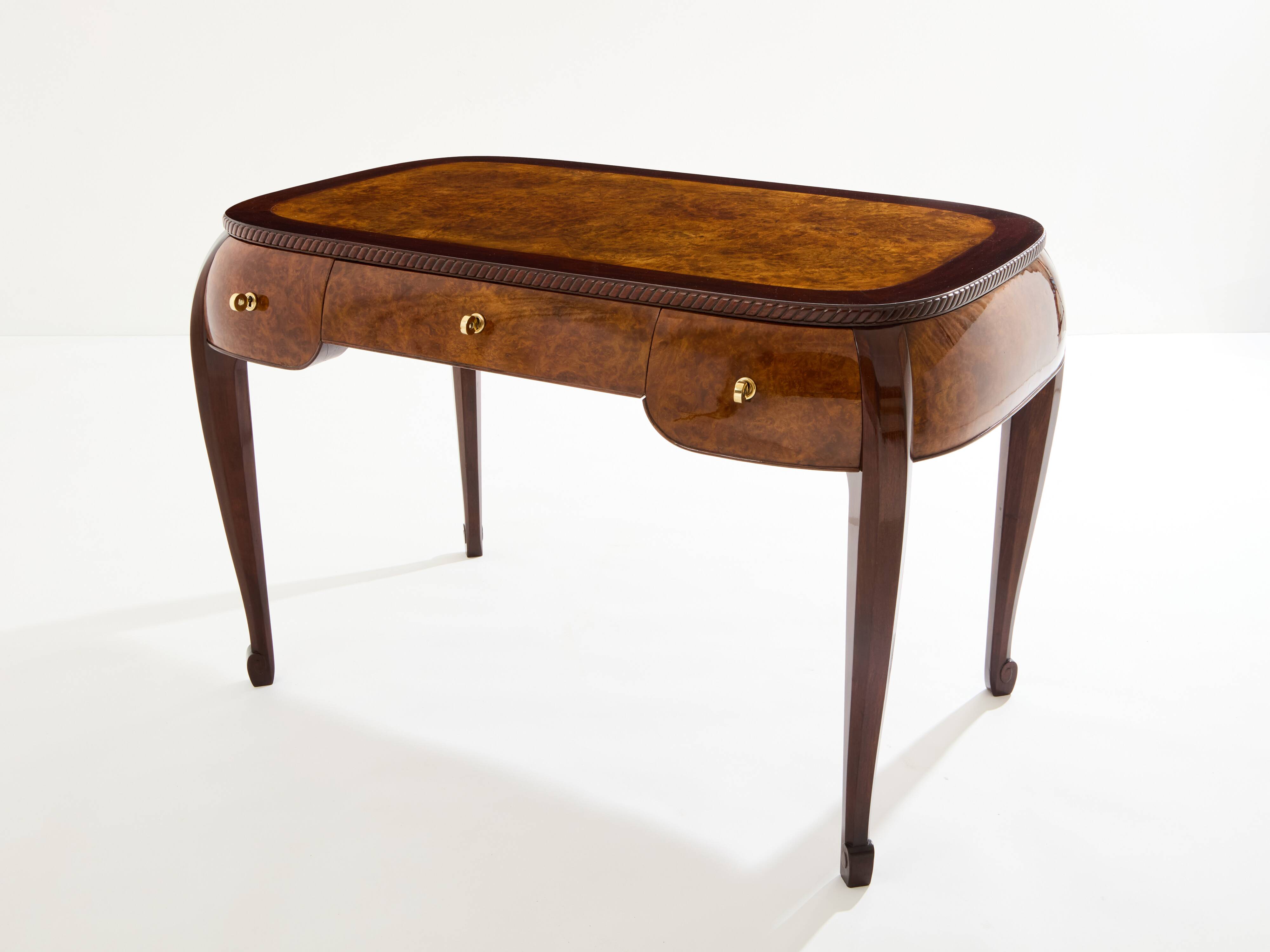 Süe & Mare desk in amboyna burl and rosewood 1921
