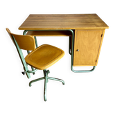 Vintage Stella 1950 school desk and swivel chair set