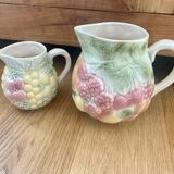 Broc carafe and small pitcher Salins slurry fruit