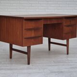 1960s, Danish teak wood desk, drawers.