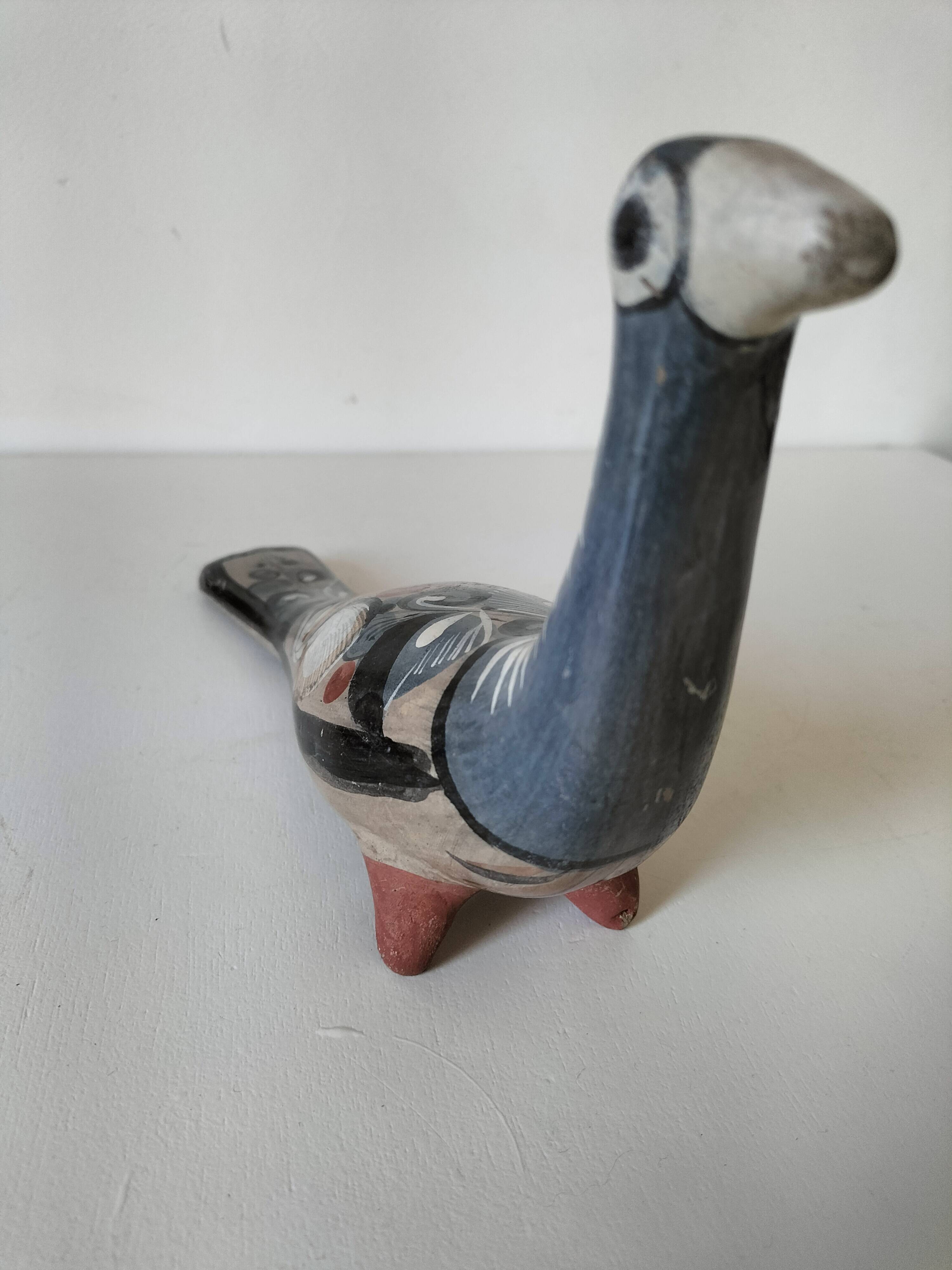 Ceramic dove from Mexico – Decorated with nahual cat