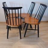 Lot of 4 chairs Fanett design Ilmari Tapiovaara