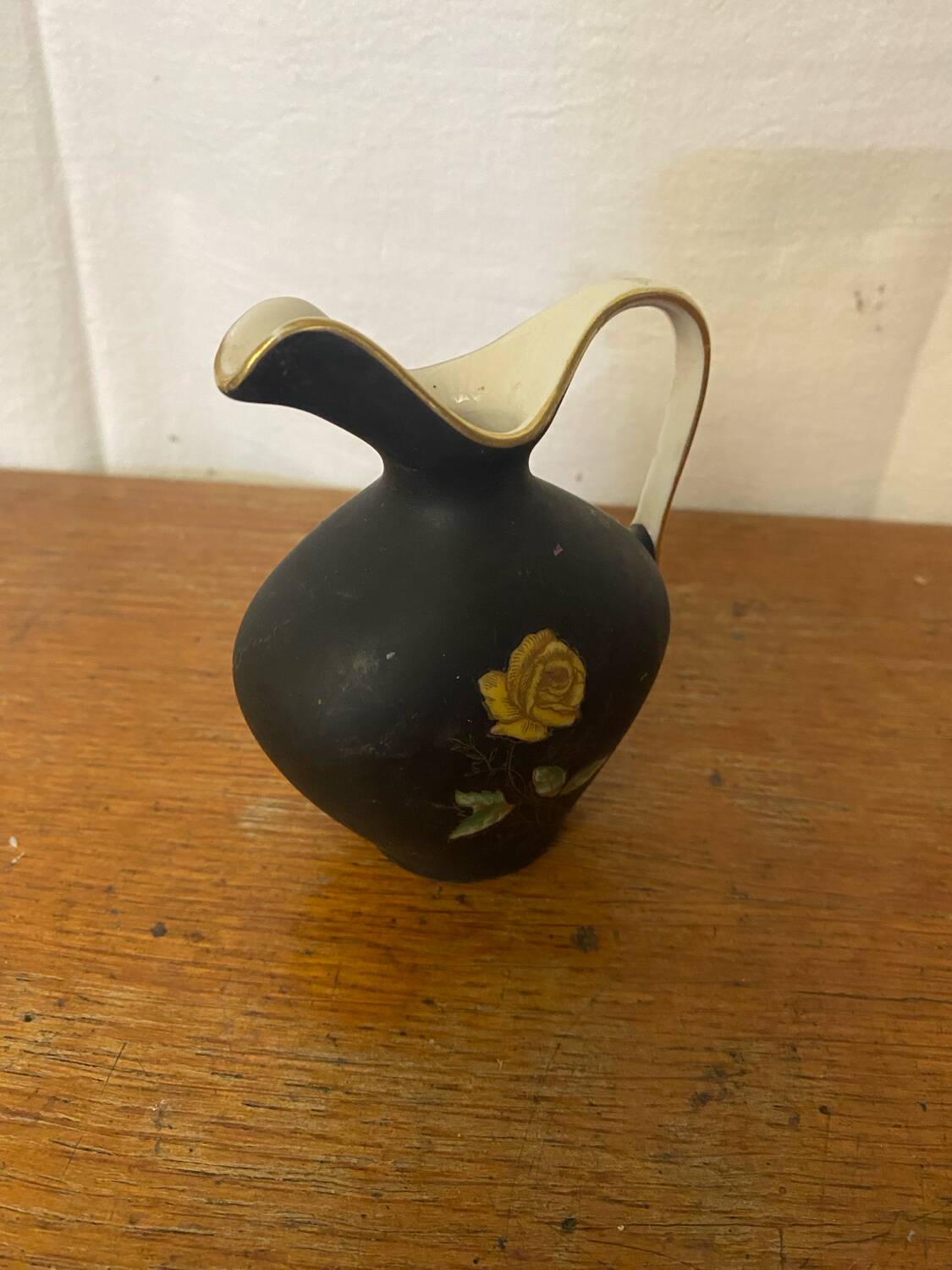 Antique Pitcher ROYAL Porcelain Bavaria Painted Decor + 22K Gold Vintage #C