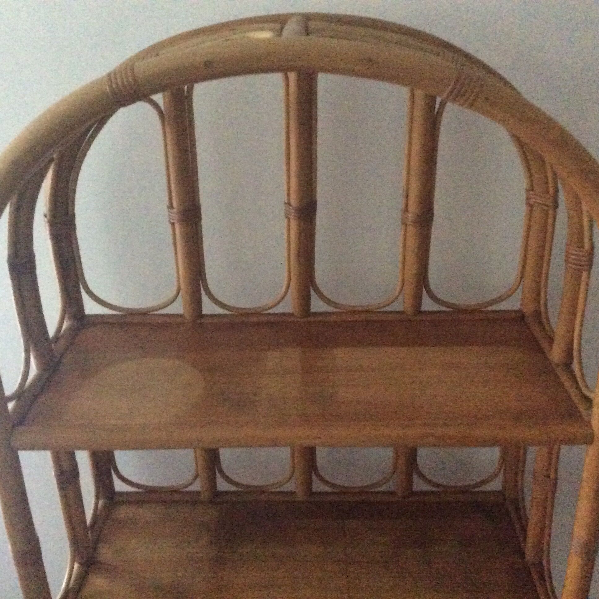 Lot 2 vintage bamboo shelves